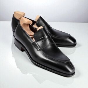 CARMINA BLACK MENS PENNY LOAFERS 10082 SIMPSON SIZE 8.5